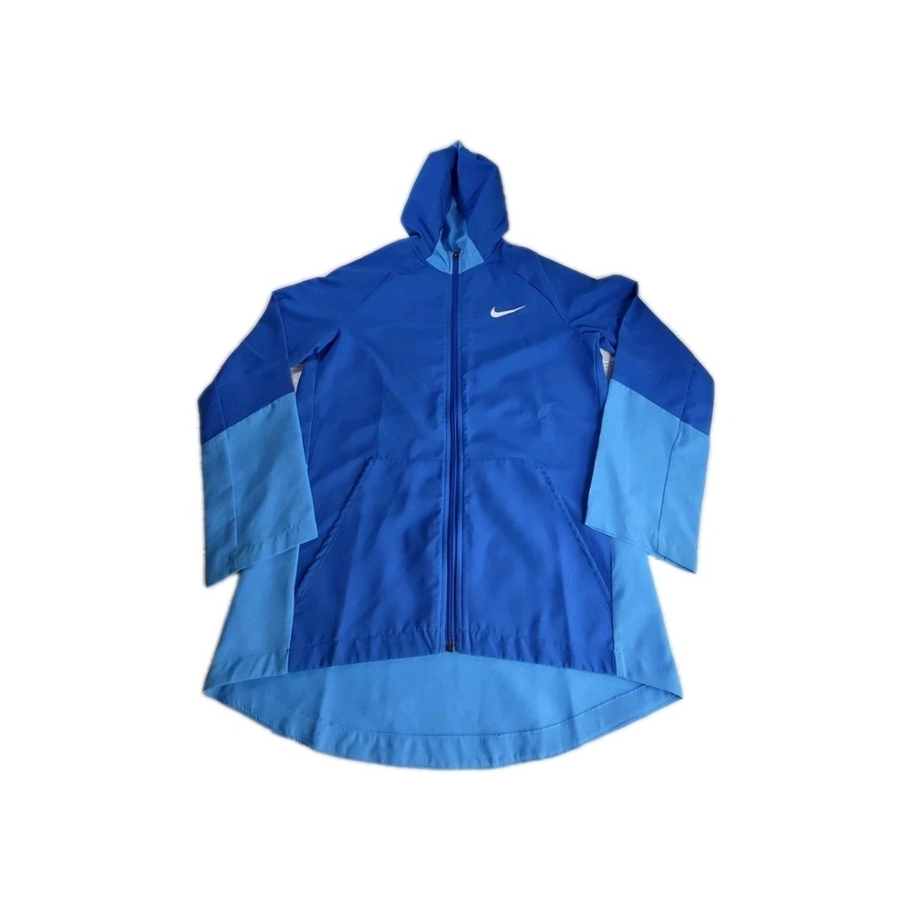Nike Boys Dri-FIT Woven Training Jacket BLUE Hooded Youth Large L DO7095-480